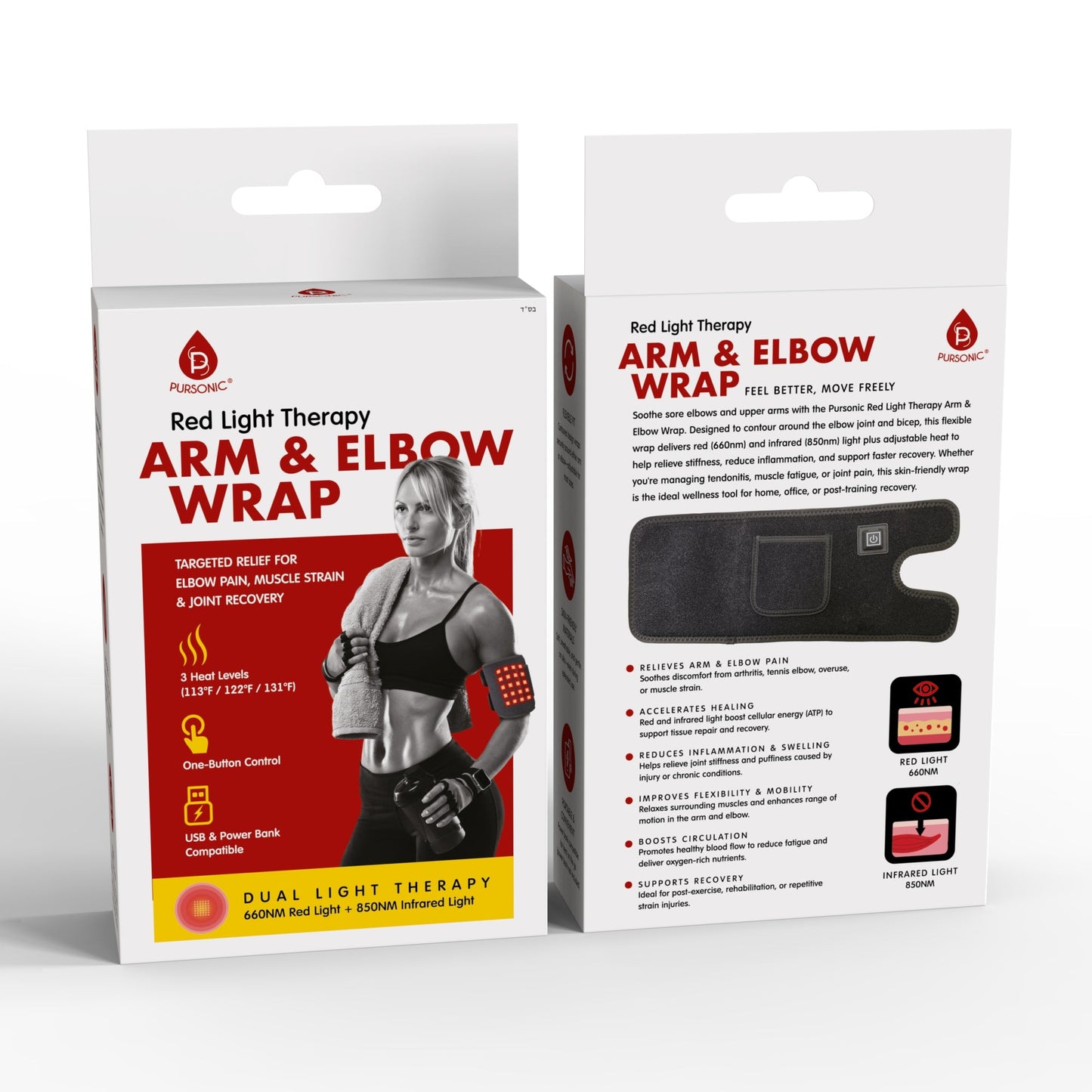 Pursonic Red Light Therapy Arm & Elbow Wrap